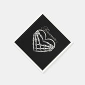 Forevermore Skeleton Hands Heart Gothic Romance Servet (Hoek)
