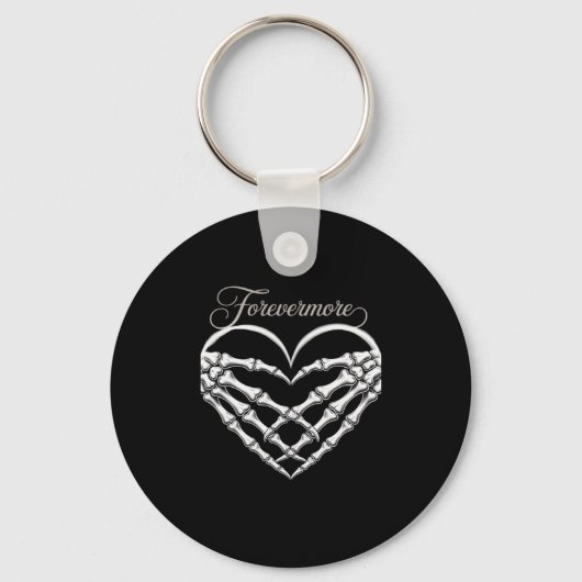 Forevermore Skeleton Hands Heart Gothic Romance Sleutelhanger (Voorkant)