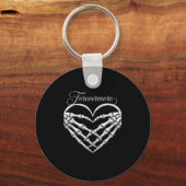Forevermore Skeleton Hands Heart Gothic Romance Sleutelhanger (Voorkant)