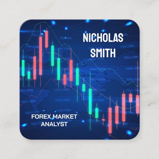 Forex Analyst Vierkante Visitekaartje (Voorkant)