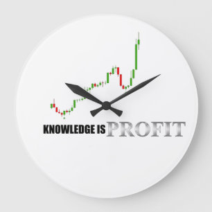Forex Knowledge is Profit Acrylic Wall Clock Grote Klok