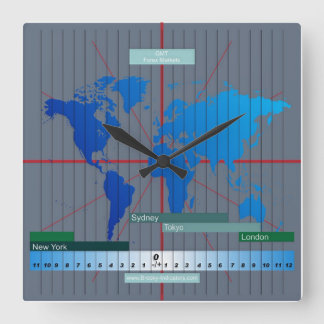 Forex Market Times Clock Discount Vierkante Klok