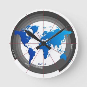 Forex Markets Timezone Clock GMT-4 Ronde Klok