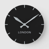 Forex-minimalistische zwarte-wandklok