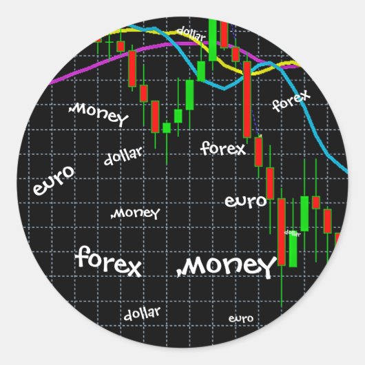 Forex, Money, Euro, Dollar Ronde Sticker (Voorkant)