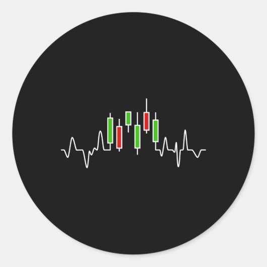 Forex of Stock Trader Kandelaar Hebeat Grafiek Ronde Sticker (Voorkant)
