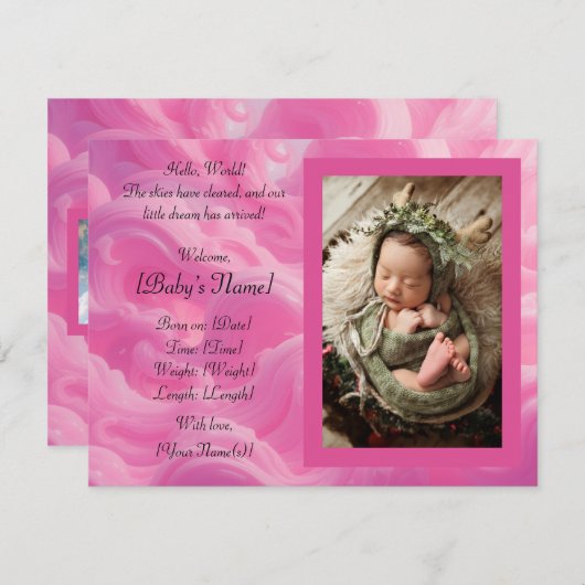 Forfaitaire aankondigingskaart aankondiging (Voorkant / Achterkant)