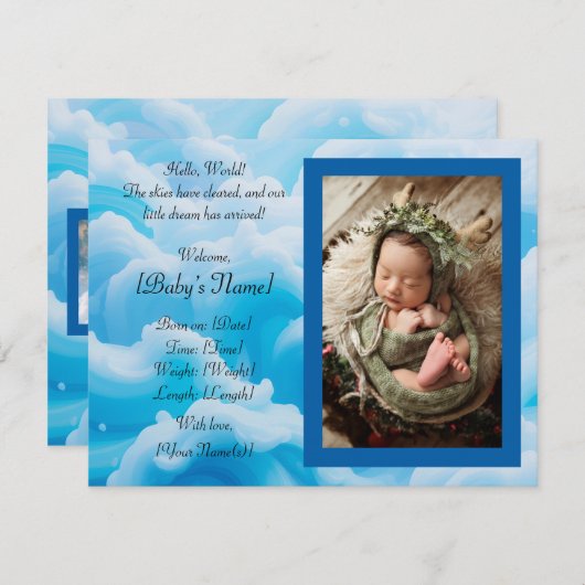 Forfaitaire aankondigingskaart aankondiging (Voorkant / Achterkant)