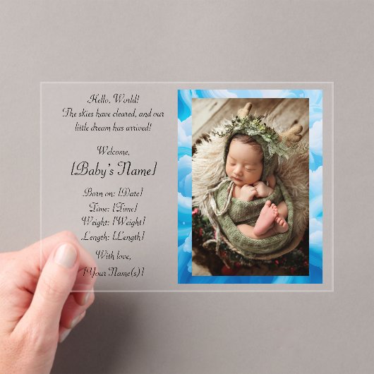 Forfaitaire aankondigingskaart acryl uitnodigingen (Insitu (Draagbaar))