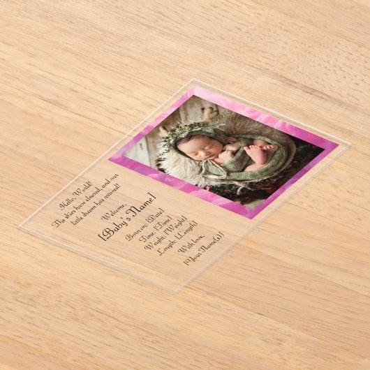 Forfaitaire aankondigingskaart acryl uitnodigingen (Laagn)