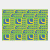 Forfaitaire papiervaten met drie groenen ompakken inpakpapier vel (Voorkant)