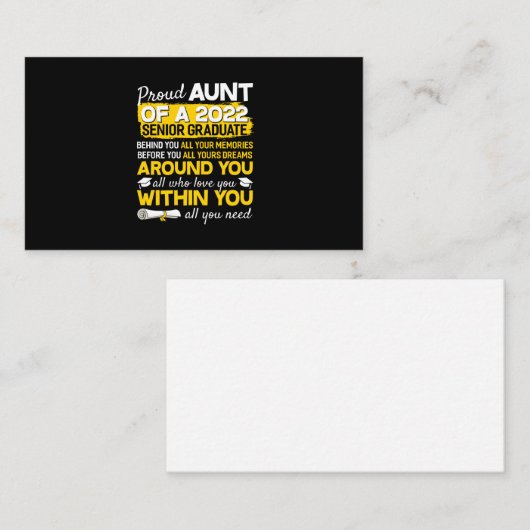 Forfaitaire rang van 2022 Senior Afstuderen Senior Visitekaartje (Voorkant / Achterkant)