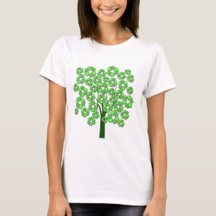 Forfasioneerbaar groene Recyclen Symboolstructuur T-shirt
