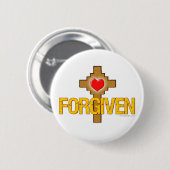 Forgave Heart Cross Ronde Button 5,7 Cm (Voorkant /achterkant)