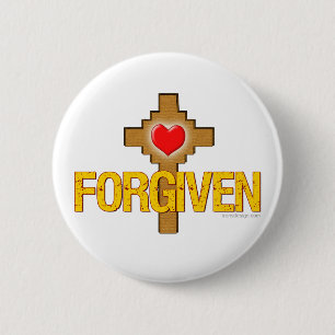 Forgave Heart Cross Ronde Button 5,7 Cm