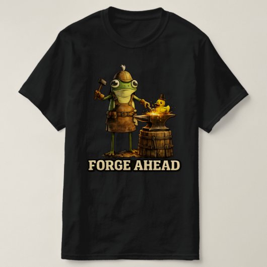 Forge Ahead Ambachtskikker & Glowing Sparks Kunst T-shirt (Design voorkant)