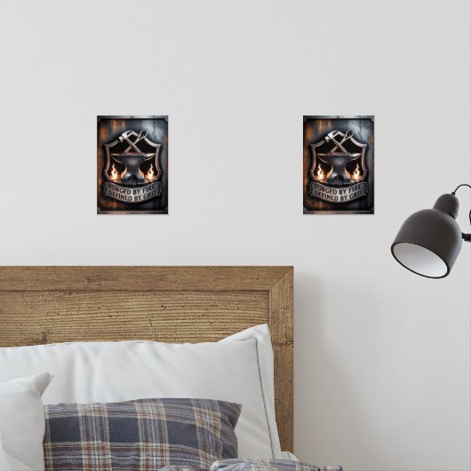 Forged by Fire – Blacksmith Emblem Muurkunst Sets (Slaapkamer)