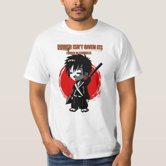Forged in Struggle — Power Comes From Pain  T-shirt (Voorkant)