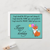 Forget about the past, you can’t -Funny Birthday Kaart (Voorkant / Achterkant in situ)