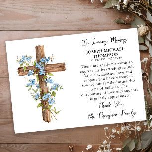 Forget Me Knot Bloemenkruis Houten Kruis Funeralie Bedankkaart