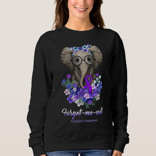 Forget-Me-Not Alzheimer Awareness Schattigee Olifa Trui (Voorkant)