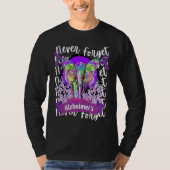 Forget me not Alzheimer's Awareness Elephant Purpl T-shirt (Voorkant)