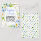 Forget-Me-Not and Daisies Baby Display Shower Informatiekaartje (Voorkant / Achterkant)