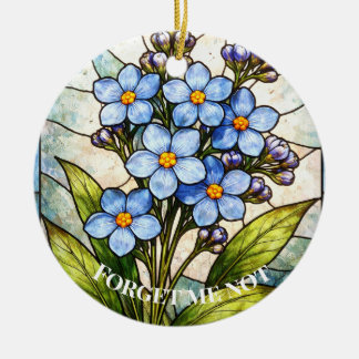 Forget Me Not Bloem Glas in Lood Custom Rouw Keramisch Ornament