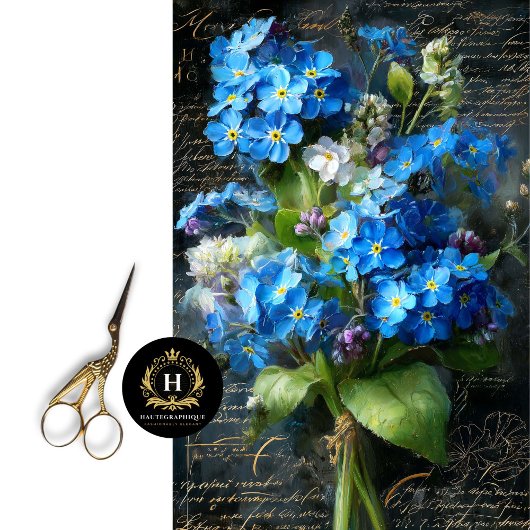 Forget-Me-Not Blue Floral Decoupage Tissuepapier
