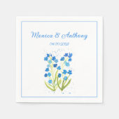 Forget me not Blue Flowers Elegant Wedding Servet (Voorkant)