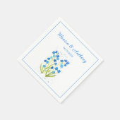 Forget me not Blue Flowers Elegant Wedding Servet (Hoek)