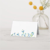 Forget Me Not Blue & White Gevouwen Plaats Kaart Plaatskaartje (Achterkant)