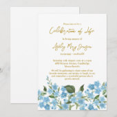 Forget me not Celebration of Life Funeral Kaart (Voorkant / Achterkant)