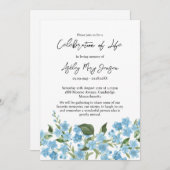 Forget me not Celebration of Life Funeral Kaart (Voorkant / Achterkant)