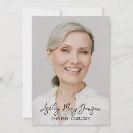 Forget me not Celebration of Life Photo Funeral  Kaart