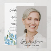 Forget me not Celebration of Life Photo Funeral  Kaart (Voorkant / Achterkant)