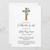 Forget me not Cross Celebration of Life Funeral Kaart (Voorkant / Achterkant)