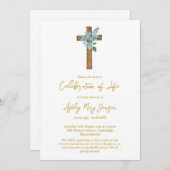 Forget me not Cross Celebration of Life Funeral Kaart (Voorkant / Achterkant)