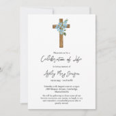Forget me not Cross Herdenking van het Leven Funer Kaart (Voorkant)