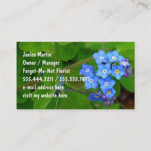 Forget-Me-Not Custom Sjabloon Visitekaartjes (Voorkant)