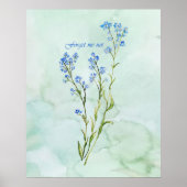 Forget me not Custom Watercolor Garden Flower Poster (Voorkant)