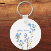 Forget me not Custom Watercolor Garden Flower Sleutelhanger (Voorkant)