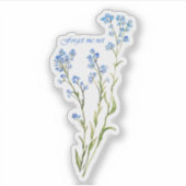 Forget me not Custom Watercolor Garden Flower Sticker (Voorkant)