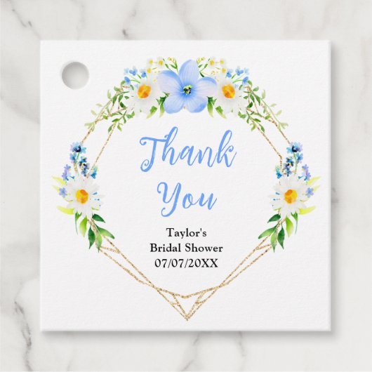 Forget-Me-Not Daisies Vrijgezellenfeest Bedankt Bedankjes Labels (Voorkant)