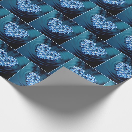 Forget-me-not Floating Heart Petals Cadeaupapier (Hoek)