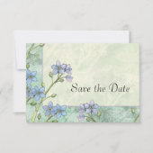 Forget-Me-Not Floral Wedding Save the Date (Voorkant)