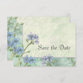 Forget-Me-Not Floral Wedding Save the Date (Voorkant / Achterkant)