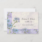 Forget-Me-Not Floral Wedding Save the Date (Achterkant)