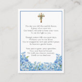 Forget-me-not Flower Memorial Photo Prayer Card Visitekaartje (Achterkant)