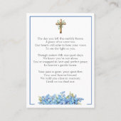 Forget-me-not Flower Memorial Photo Prayer Card Visitekaartje (Achterkant)